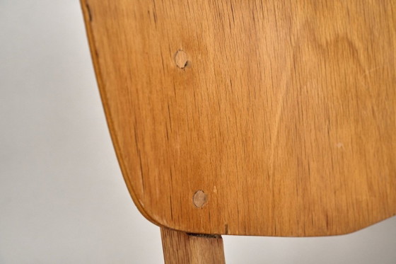 Set of 4 Dining Chairs, by TON, 1960s, Czechoslovakia – Textile, Wood (photo 14 of 15)