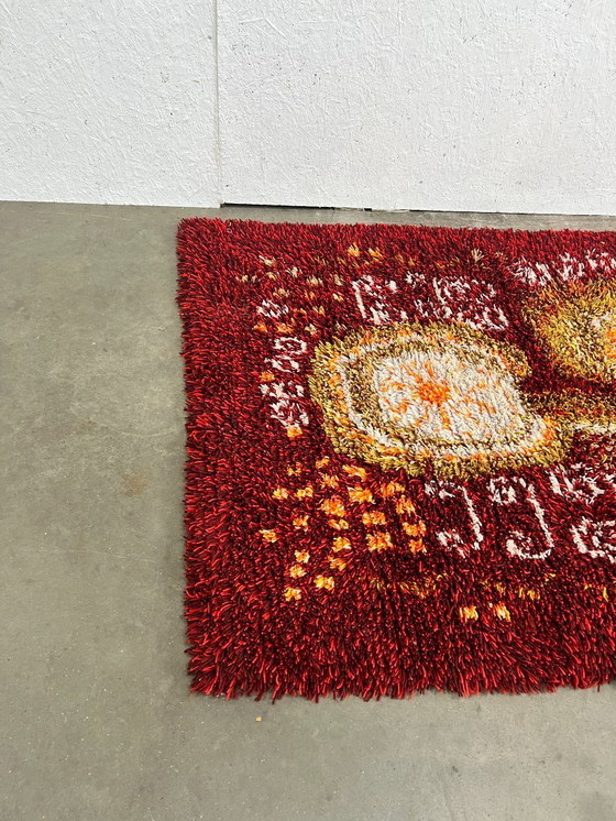 Image 1 of Scandinavian Vintage Wool Rug, Rya, Sweden 1960s