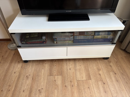 Tv Kast Met Laden En Op Wielen – tv meubelen, Glass, Wood
