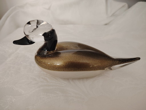 Artisanat Verre Canard Signature Paolo Venini ou Franco Vetrarti pour August Wernecke