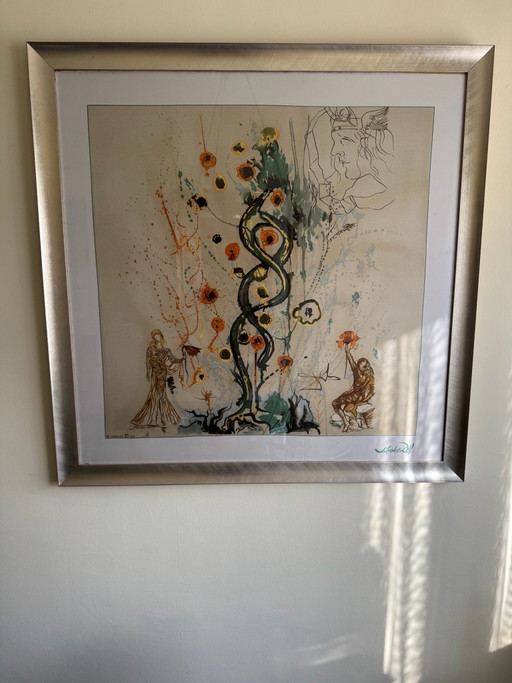 Salvador Dalí – "El Árbol de la Vida" (Le songe d'un alchimiste) Serigrafía sobre Seda