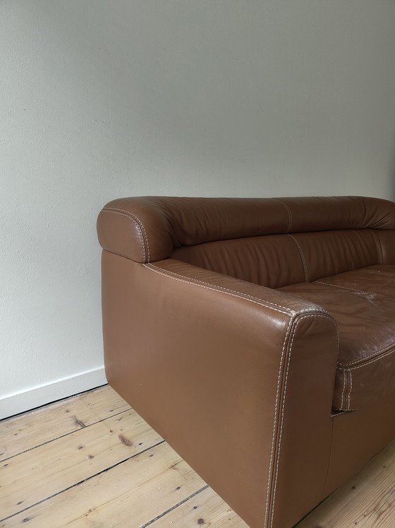 Image 1 of Zeldzame Durlet Buffalo Neck bank - Leer, jaren 70