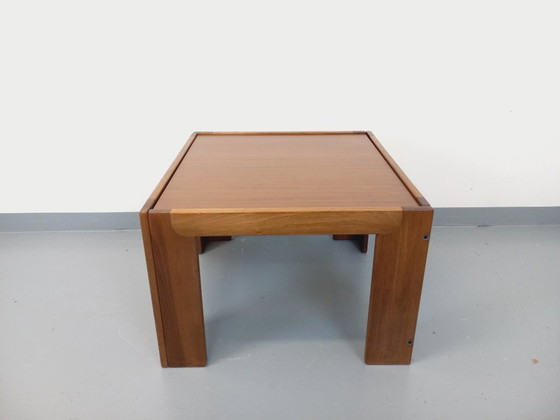 Image 1 of Vintage Italian square coffee table by Afra and Tobia Scarpa for Cassina in teak and walnut from the 60s 70s