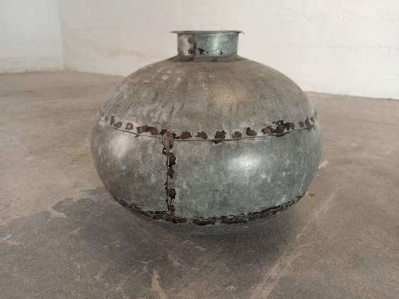Image 1 of 2 X vintage metal jugs vases