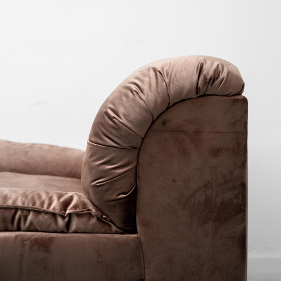 Paire de Chaises & fauteuils Vintage en Velours Marron – Années 70 – Velvet (photo 9 of 12)