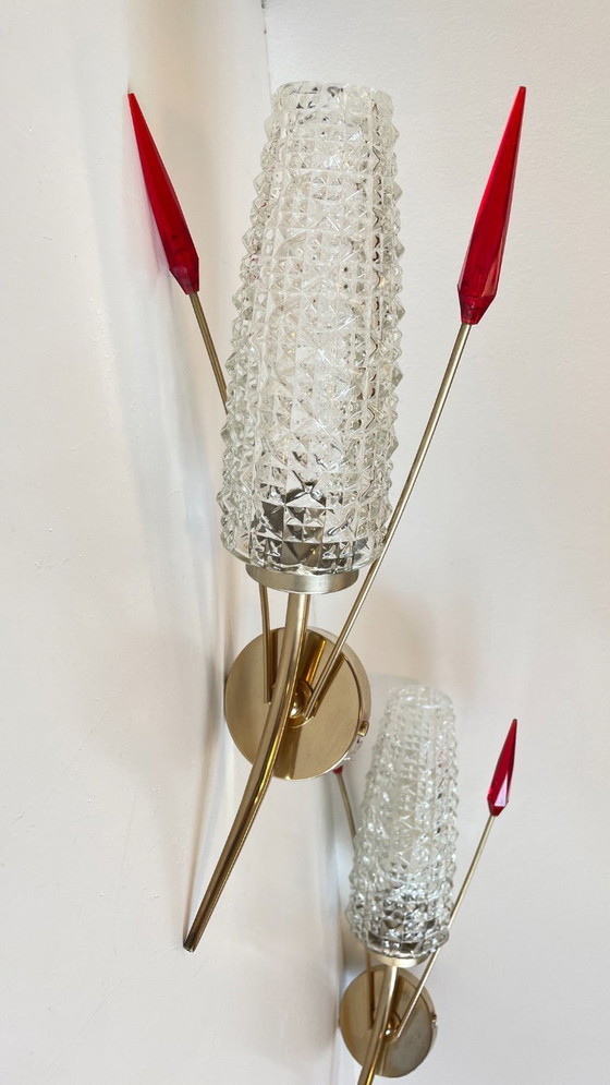 Image 1 of Paar retro 60's wandlampen Frankrijk