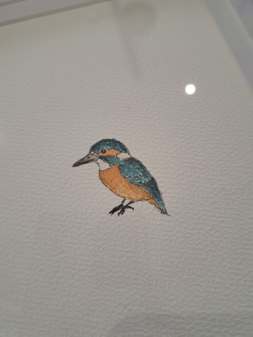 Set of 3 original watercolor paintings of mini birds