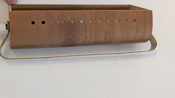 Image 1 of Lampada da parete svedese d'epoca in teak e ottone anni '60