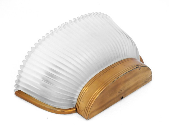 Image 1 of Lampada da parete Archimede Seguso Italia in cristallo pressato e ottone, design anni '30