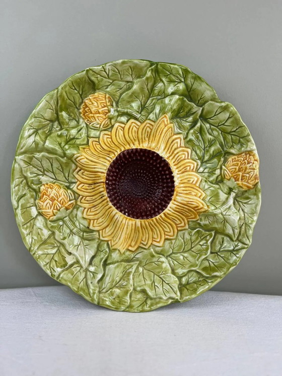 Teller Barbotine Sonnenblumen – Geschirr, Porcelain, Vintage (photo 6 of 6)