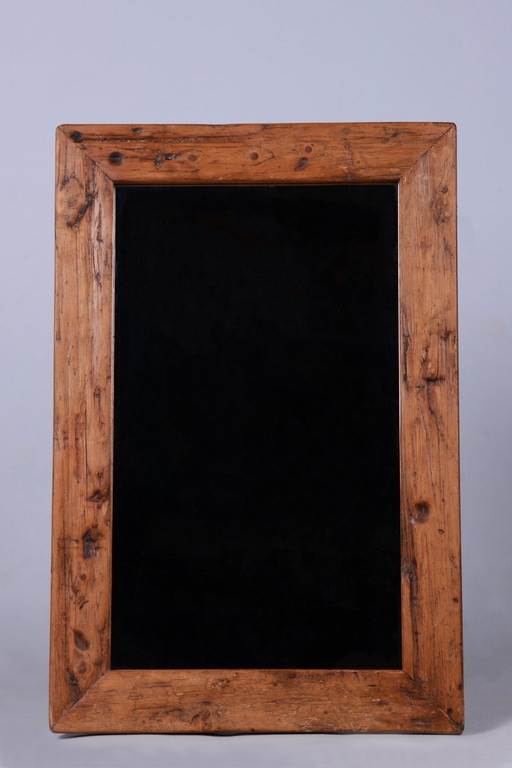 Specchio da parete Biedermeier restaurato, legno di pino, lucidatura ravvivata, ceco, anni '70 dell'Ottocento