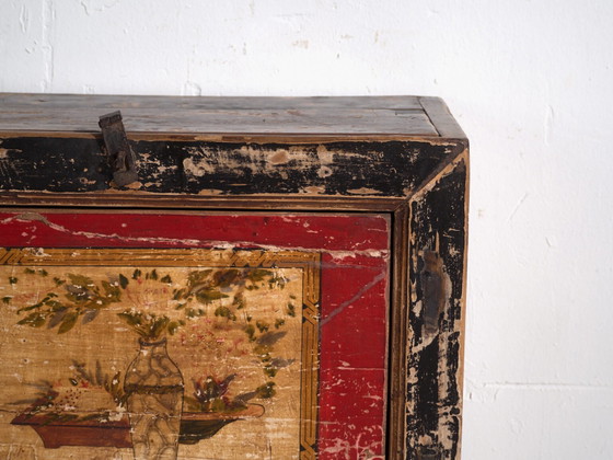 Antique painted sideboard in elm wood – China, circa 1950 – Iron (photo 38 of 40)