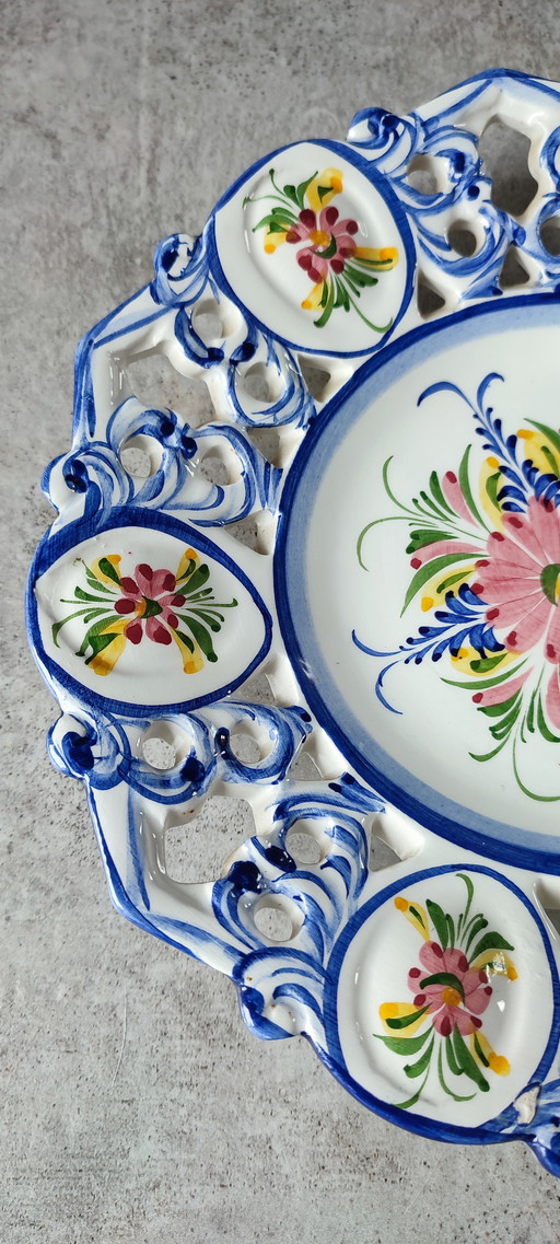 Breton earthenware plate signed