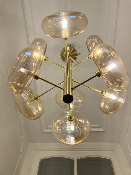 Lampada a sospensione Kare Design Headlight in ottone – 9 sfere di vetro – kroonluchters, Glass, Metal (photo 2 of 9)