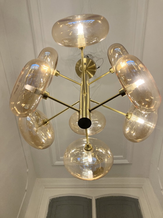 Lampada a sospensione Kare Design Headlight in ottone – 9 sfere di vetro – Lampadari, Glass, Metal (photo 2 of 9)