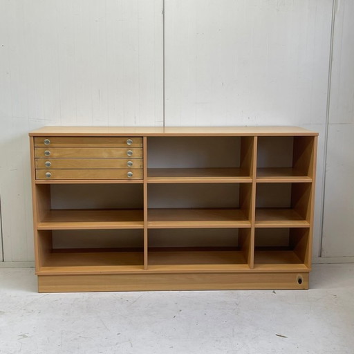 Armario escolar antiguo, separador de ambientes, librería, cajones para papel