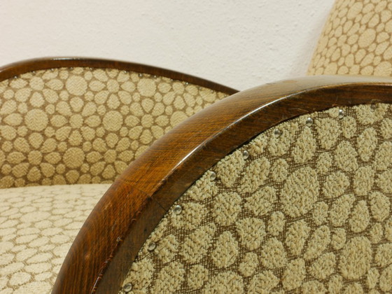 Image 1 of Poltrona vintage, anni '60, modello Mid-Century, rivestimento color crema-marrone, Germania