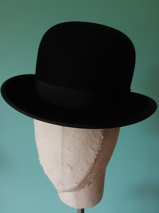 Image 1 of Antieke op maat gemaakte bolhoed van Ferguson Bros Piccadilly London, begin 1900