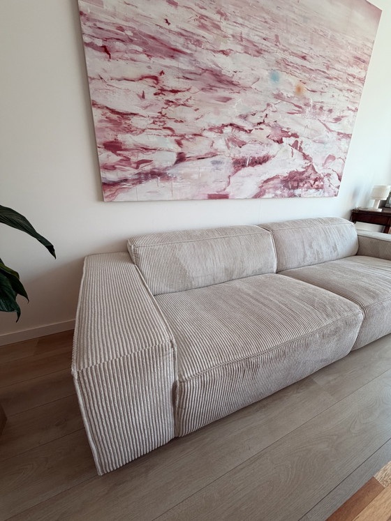 Image 1 of by fonQ Chunky 4-zitsbank – Ribstof Mink – Zeer nette staat
