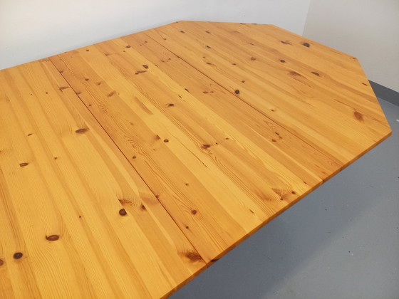 Image 1 of Tavolo da pranzo ottagonale in pino vintage anni '80 con prolunga