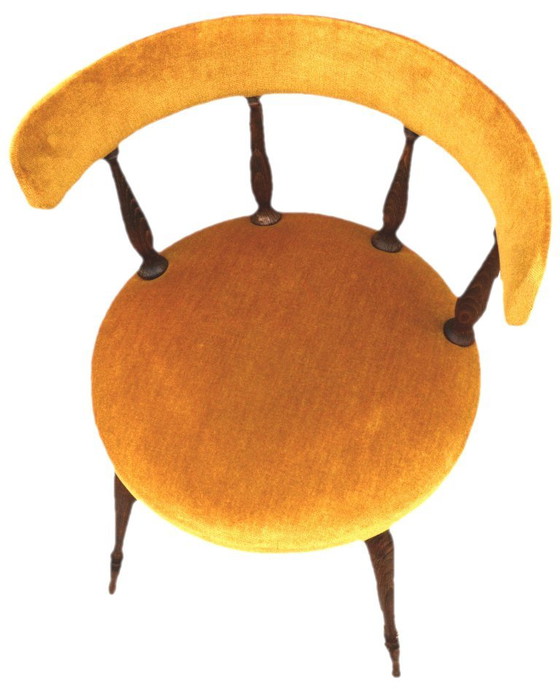 Poltrona gondola color senape in stile Helmut, 46x70 cm, Retro – Poltrone, Velvet, Wood (photo 3 of 6)