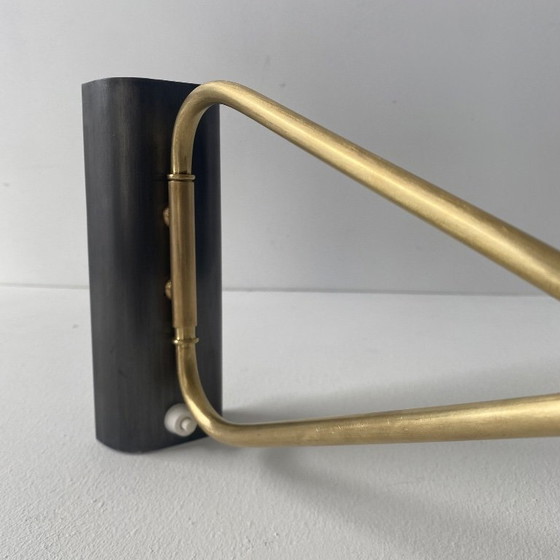 Image 1 of LAMPADA IN OTTONE ANTICO E VETRO PRISMATICO XXL