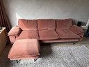 Divano retrò HKliving a 4,5 posti con pouf