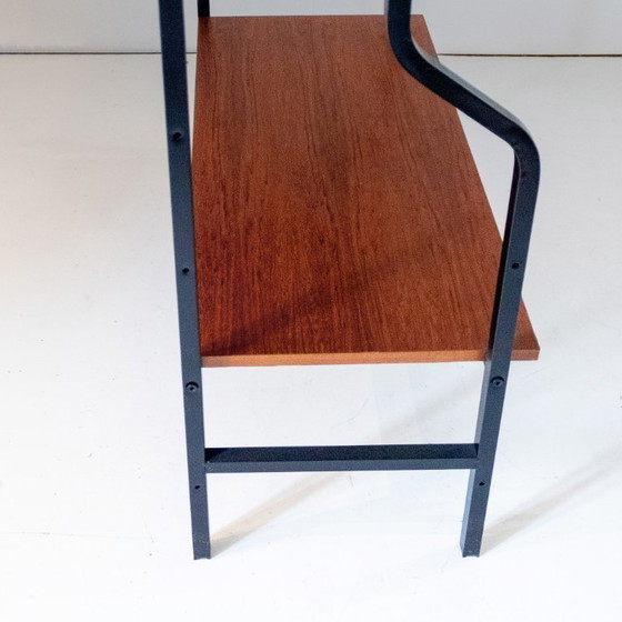 Image 1 of 1x Mid-Century Modern Teak Bookshelf with Iron Frame, Italy, 1960s