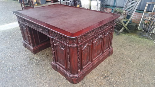 Large Presidential, Baroque Style Desk, Partner Desk Writing Table Dim. 185x125 and 82cm High