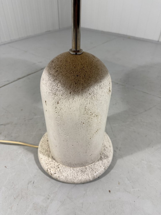 Image 1 of Lámpara de mesa italiana de travertino de mediados de siglo, década de 1960.