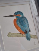 Original watercolor kingfisher | Includes frame