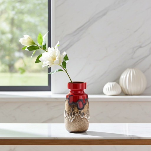 West Germany Vase 242-22 – Mid-Century Vintage Ceramic, Fat Lava Style