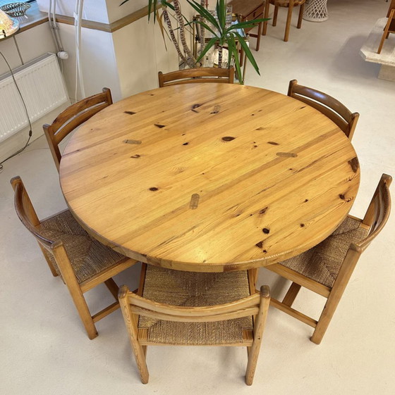 Image 1 of Round Dining Table By Roland Wilhelmsson - Swedish Pine, 1970 | Karl Andersson & Söner