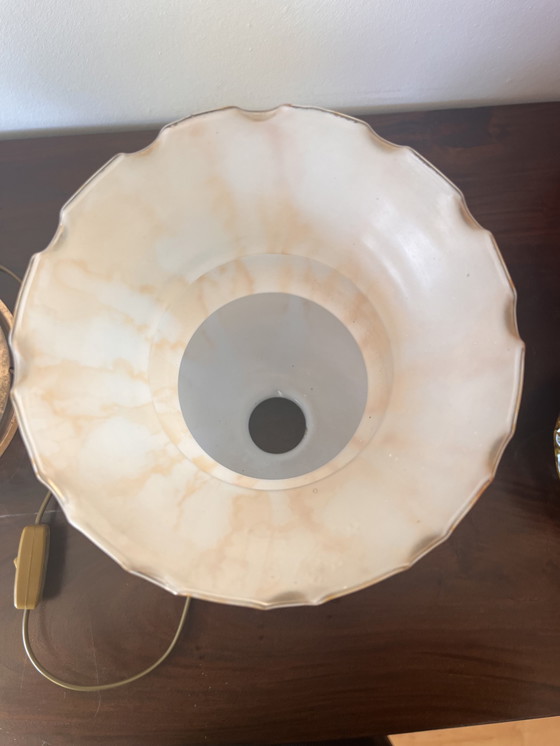 Image 1 of Vintage Lamp Van Glas Met Messing