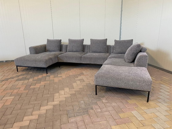 Image 1 of Montel Sofá en U grande de tela gris