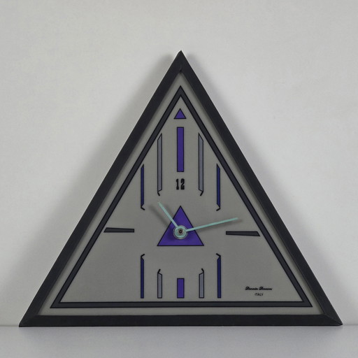 Vintage 1980S Memphis Design Triangle Wall Clock By Diamantini & Domeniconi.