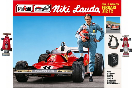 Seltenes Set Polistil A 901 - Niki Lauda Ferrari vs McLaren - Komplett - Vintage 1970er Jahre