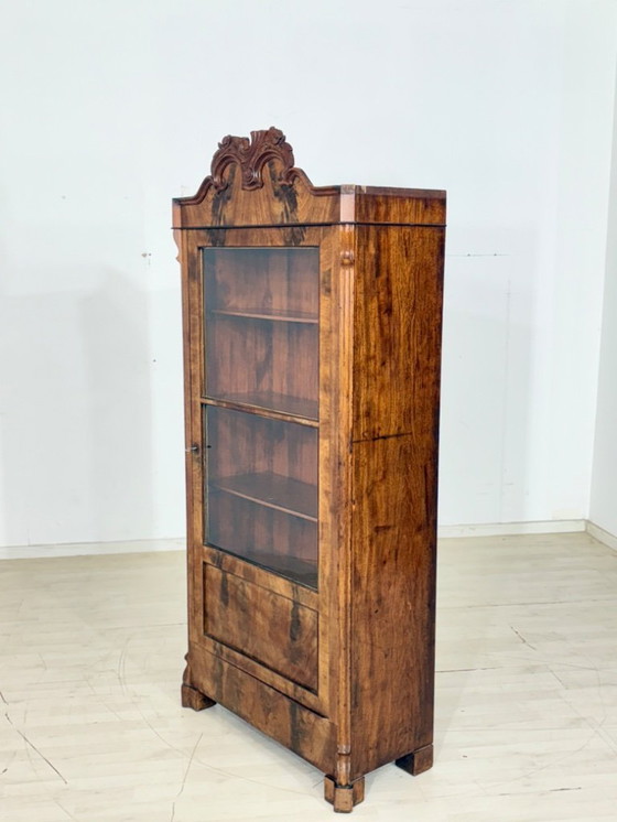 Image 1 of Prachtige Louis Philippe vitrinekast, servieskast, woonkamerkast, circa 1880.