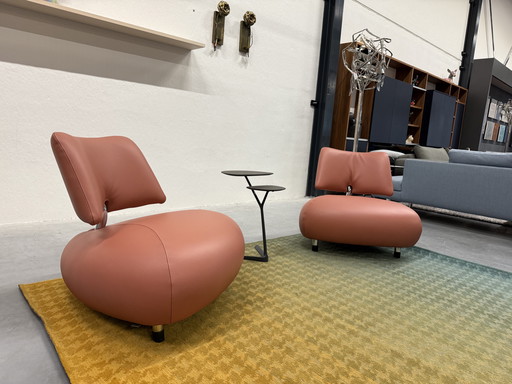 2 Leolux Pallone Fauteuil Senso cuir rose