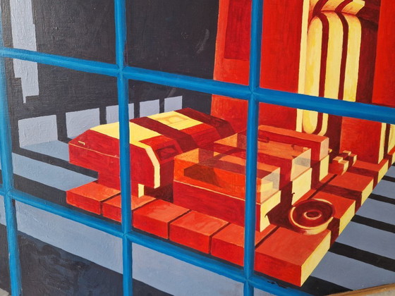 Image 1 of Ingelijst futuristisch schilderij op paneel, Nbrovsky 1989