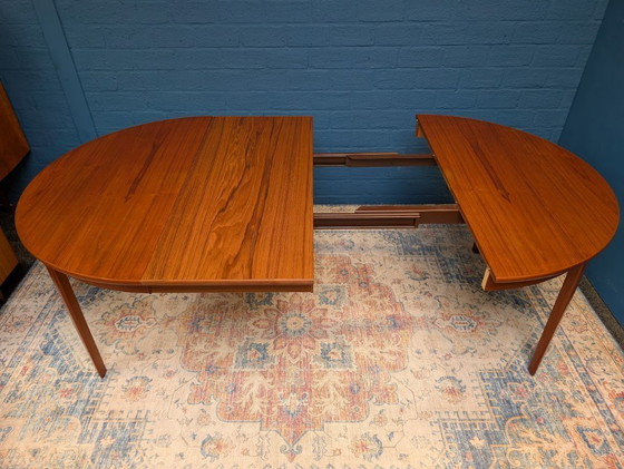 Image 1 of Vintage round dining table, produced by Dyrlund, 1970s