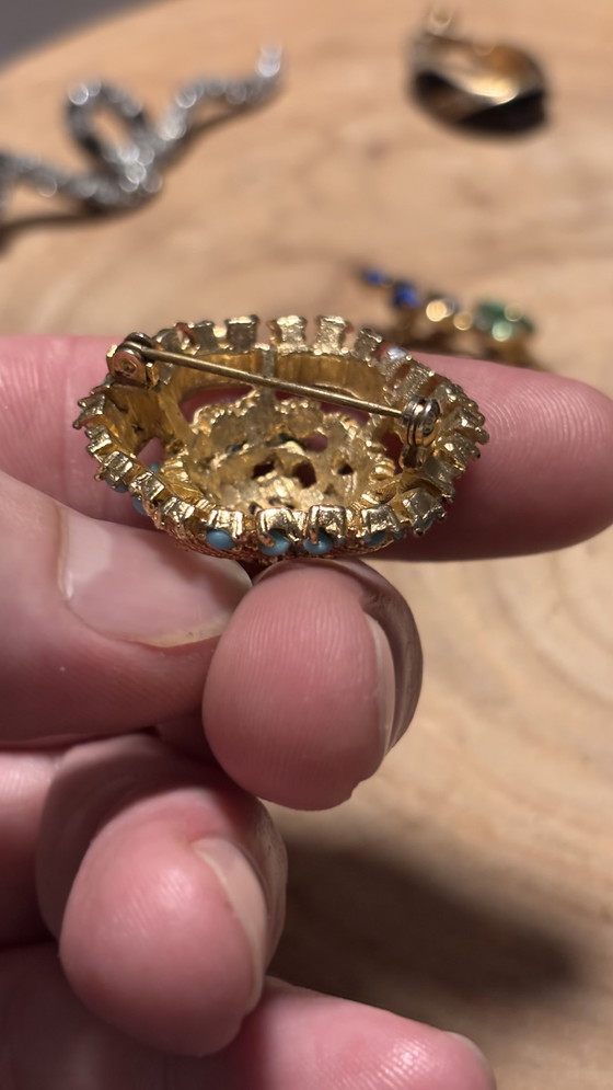 Image 1 of Set van drie brosse, victoriaanse, Italiaanse style. 