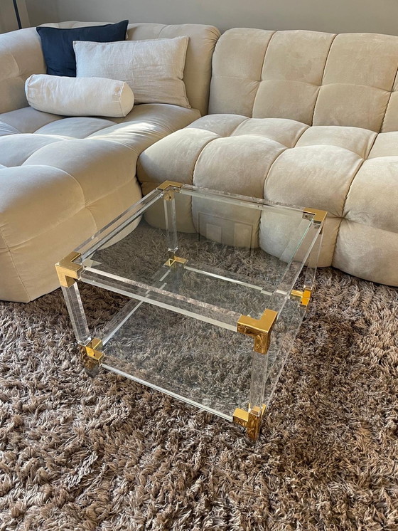 Image 1 of Vintage Coffee Table With Gold Details