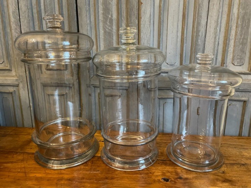 Lot of 3 Candy Jars 19th Century French Antique