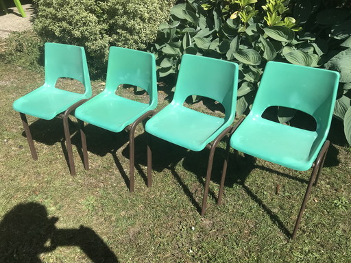 4x Chaises hautes vintage françaises