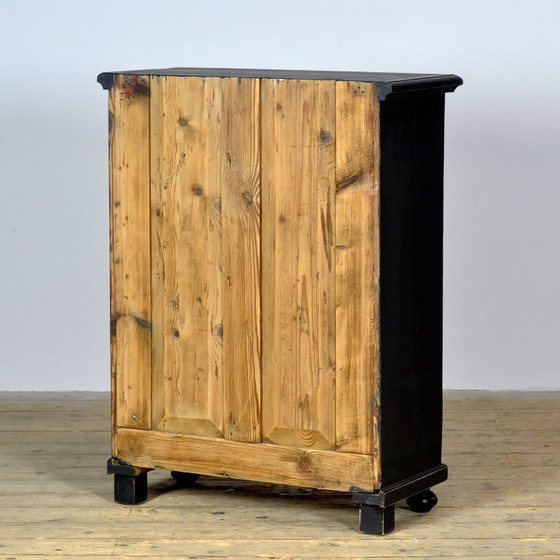 Pine Cabinet With 6 Drawers, Circa 1920 – Metal, Wood, Vintage (photo 11 of 11)