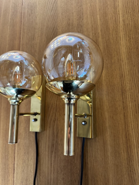 Image 1 of Set di 2 lampade da parete di Svend Mejlstrøm per Mejlstrøm Belysning - Eleganza danese in ottone e vetro