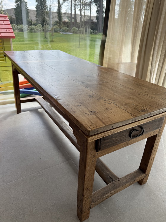Image 1 of Antique French wooden table - 199 cm