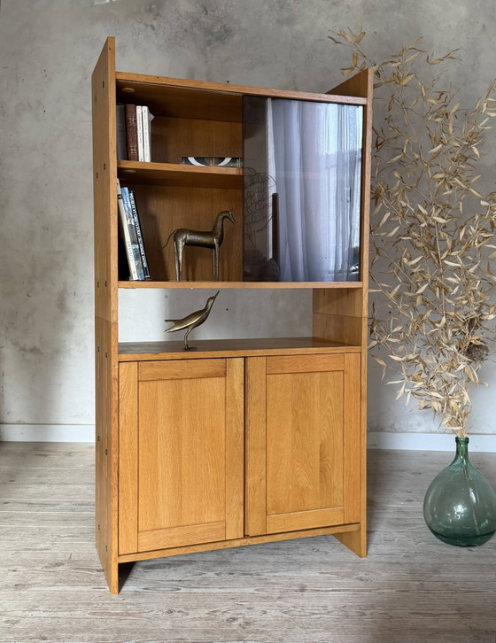 Image 1 of Vintage eikenhouten vitrineboekenkast