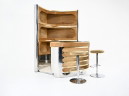Bar set with 2 stools attributed to Willy Rizzo, 1970s